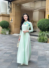 Mint Green Silk Traditional Ao Dai