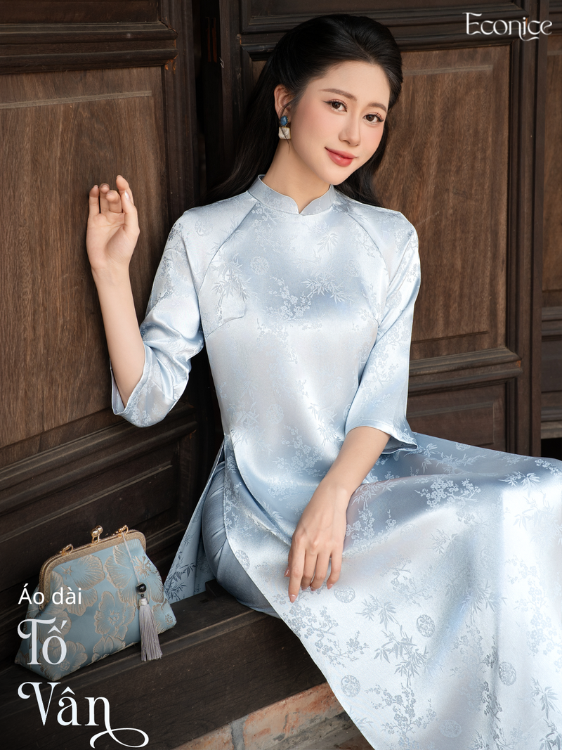 Light Blue Silk Modernize Ao Dai
