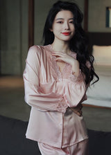 Lace Satin Pajama Set