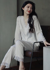 Lace Satin Pajama Set