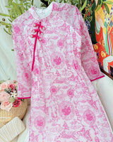 Shimmer Pink-Purple Modernized Ao Dai