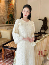 White Lace Modernized Ao Dai