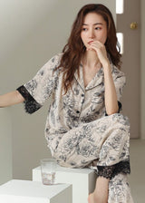 Rose Satin Pyjama Set