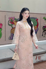 Elegant White Lace Modernize Ao Dai