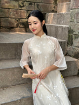Cream Embroider Ao Dai