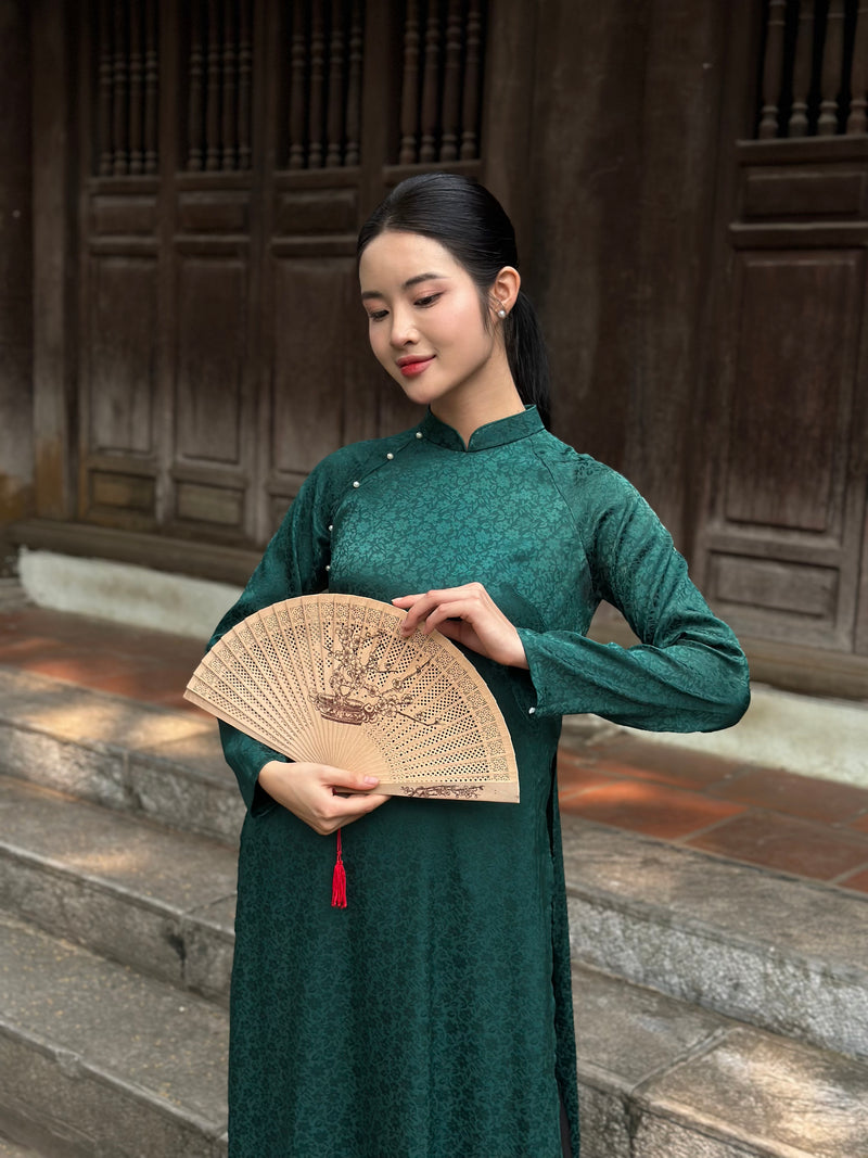 Green Brocade Ao Dai