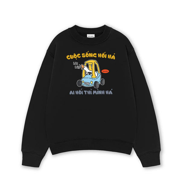 Áo Sweater Form Rộng In Meme Chú Vịt Cuộc Sống Hối Hả