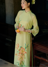 Light Green Modern Silk Ao Dai