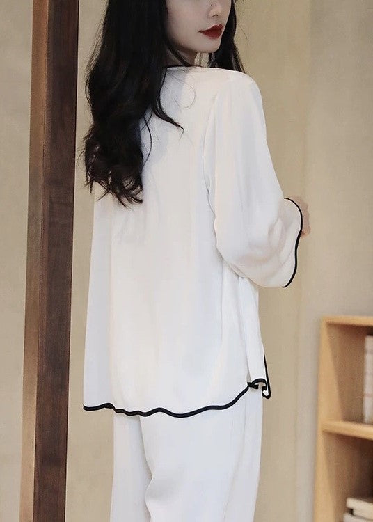 Fairy Wing Collar Silk Pajamas Set