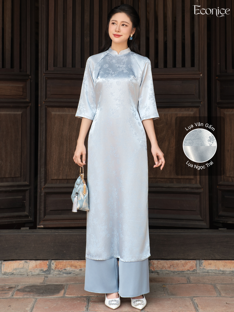 Light Blue Silk Modernize Ao Dai