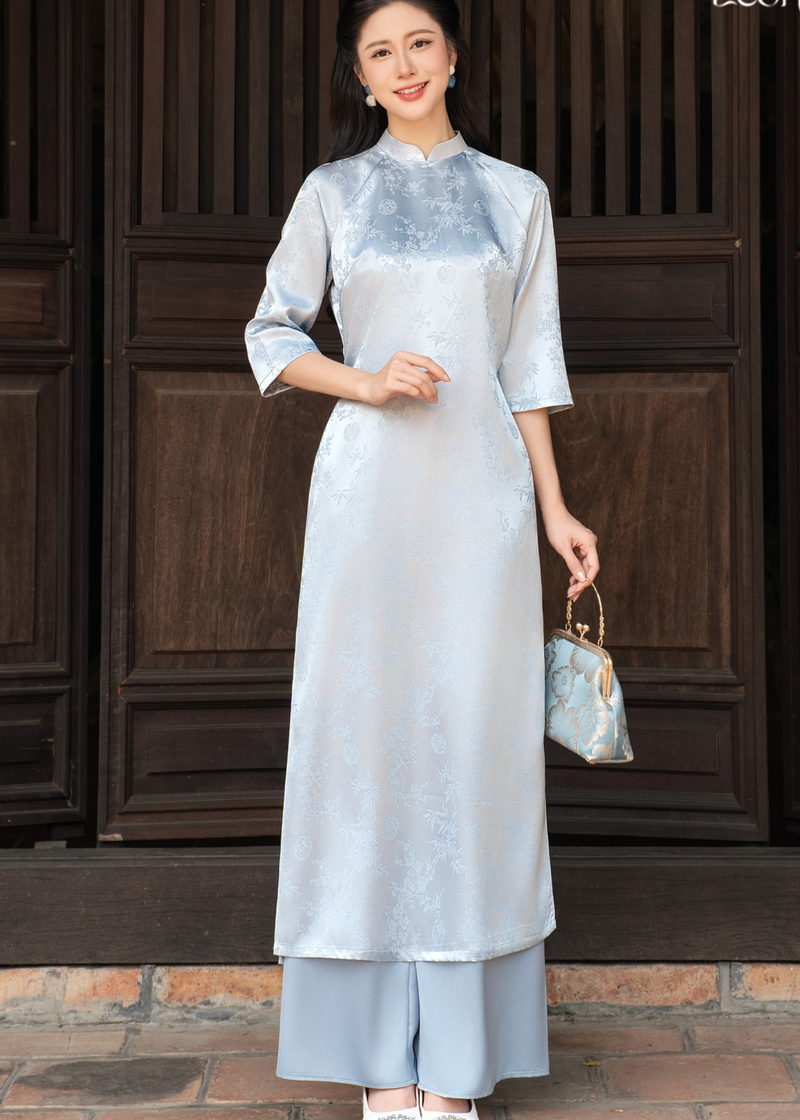 Light Blue Silk Modernize Ao Dai