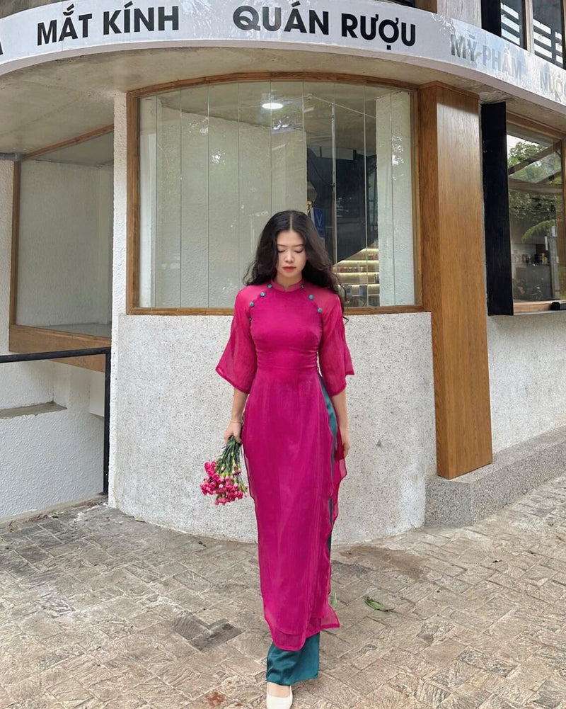 Pink 2 Layers Ao Dai