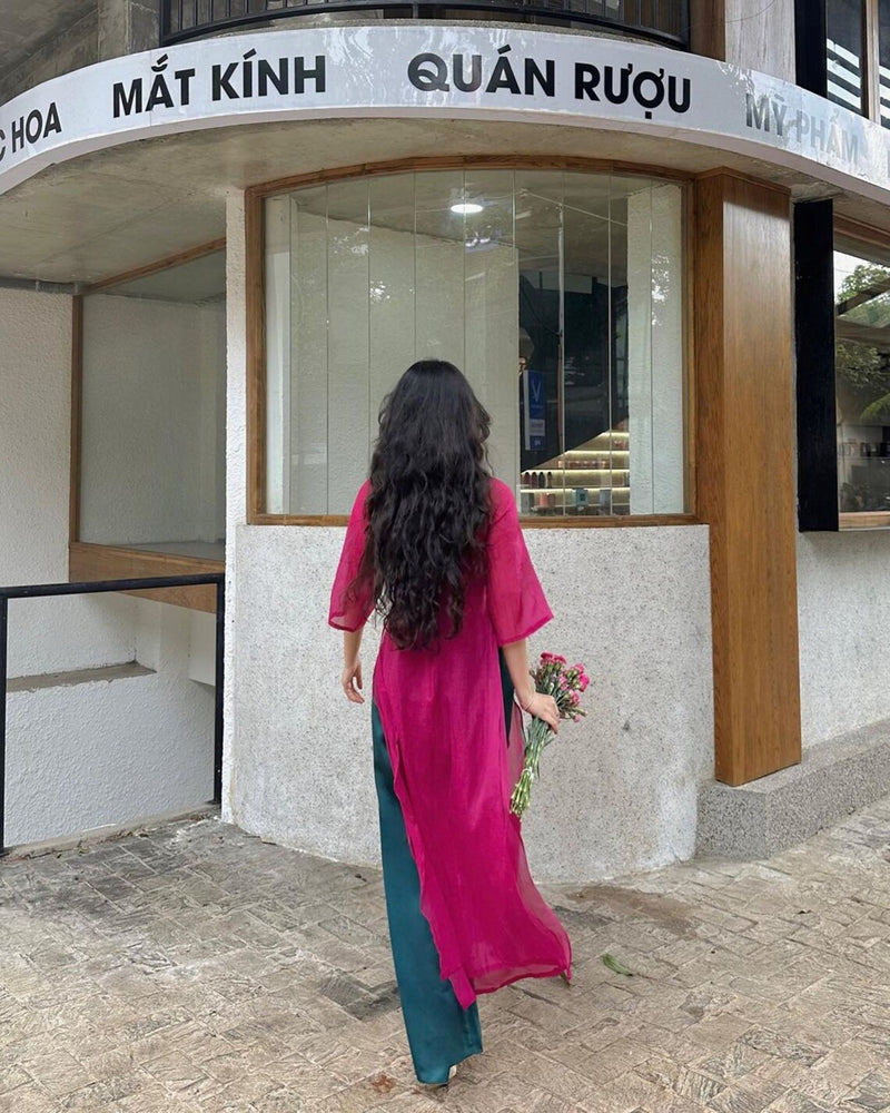 Pink 2 Layers Ao Dai