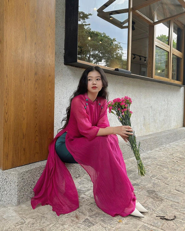 Pink 2 Layers Ao Dai