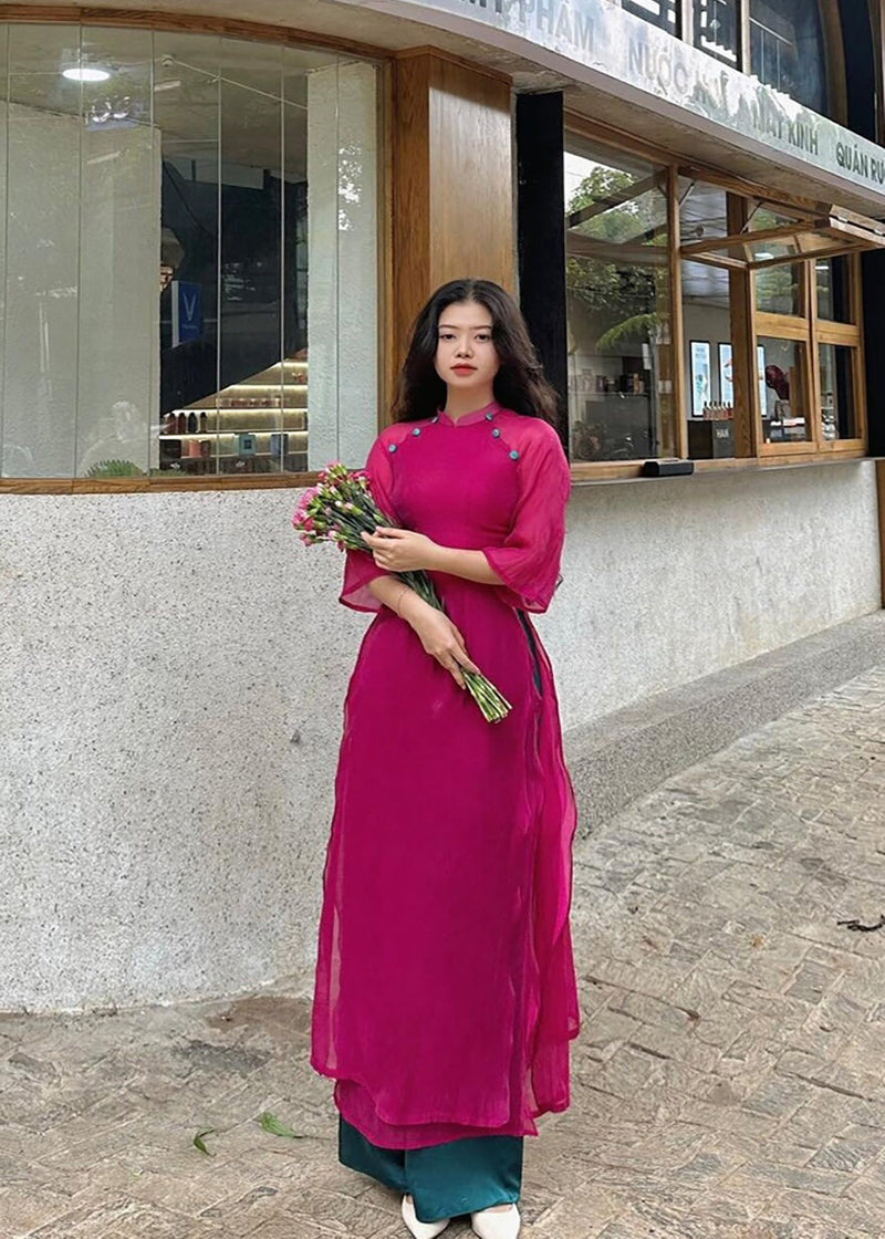 Pink 2 Layers Ao Dai