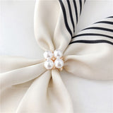 Elegant Feminine Gold Pearl Scarf Ring