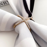 Elegant Feminine Gold Pearl Scarf Ring