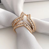 Elegant Feminine Gold Pearl Scarf Ring