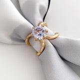 Elegant Feminine Gold Pearl Scarf Ring