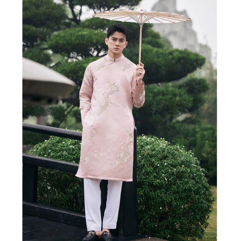 Light Pink Ao Dai For Men