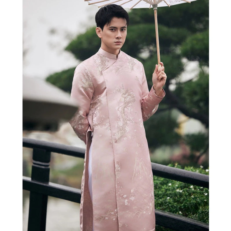 Light Pink Ao Dai For Men