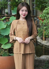 Lotus Embroidered Monk Robes