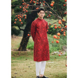 Pastel Brocade Ao Dai For Men