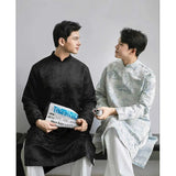 Black - White  Ao Dai For Men