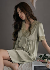 Short Sleeve Satin Pyjama Dress