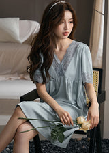 Short Sleeve Satin Pyjama Dress