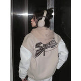 Streetwear Varsity Jacket – Beige