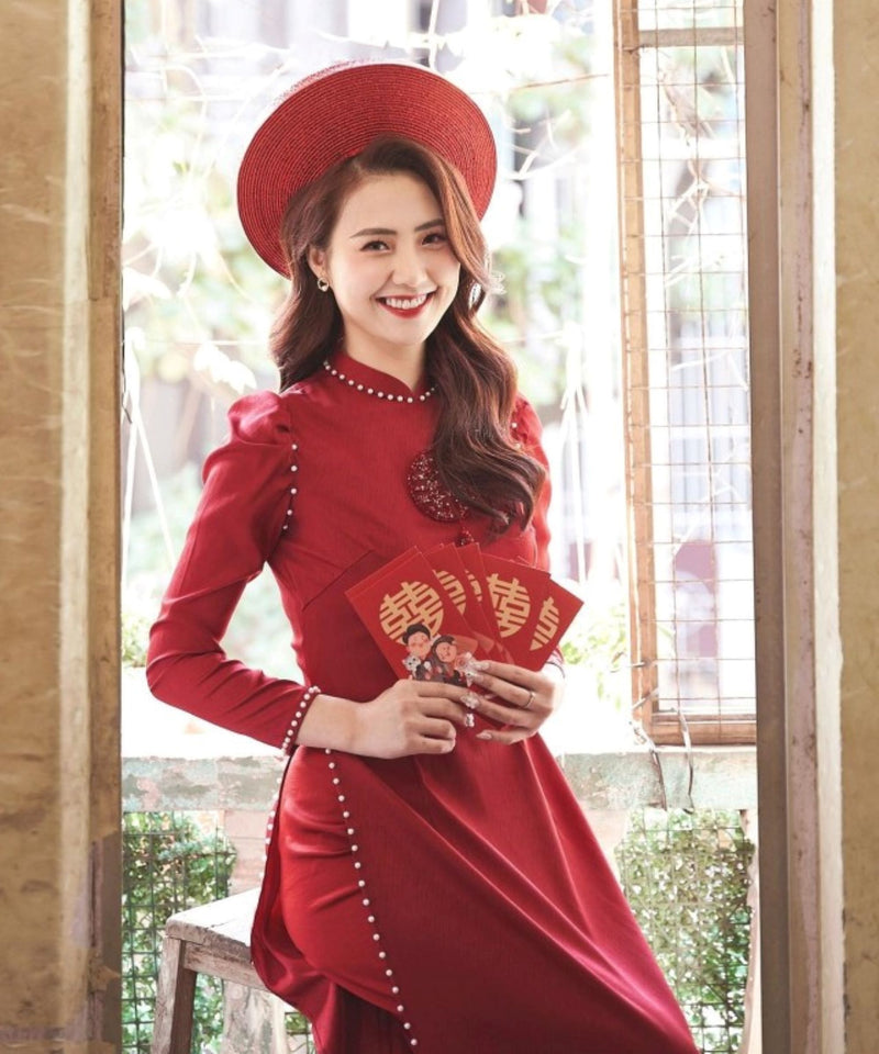 Red Ao Dai Vietnamese Traditional Wedding Dress| Ao Dai Wedding For Couples
