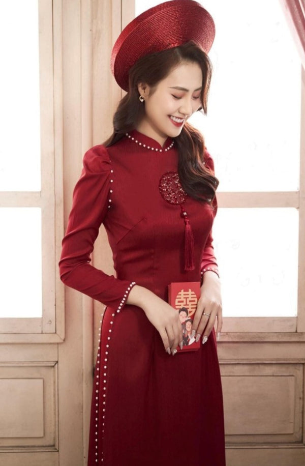 Red Ao Dai Vietnamese Traditional Wedding Dress| Ao Dai Wedding For Couples