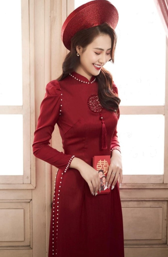 Red Ao Dai Vietnamese Traditional Wedding Dress| Ao Dai Wedding For Couples