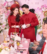 Red Ao Dai Vietnamese Traditional Wedding Dress| Ao Dai Wedding For Couples