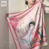 Pink Ao Dai Silk Scarf