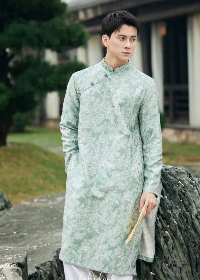 Pastel Brocade Ao Dai For Men