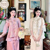 Đồ Lam Đi Chùa Gấm Tơ Lót Lụa Hai Lớp