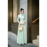 Mint Green Silk Traditional Ao Dai