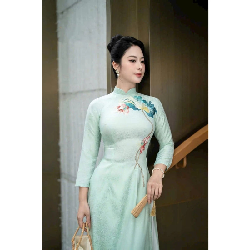 Mint Green Silk Traditional Ao Dai