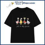 Áo Thun Mùa Hè Đi Biển Trái Cây Hình NGỖNG SILLY GOOSE Đội Nón