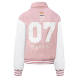 Streetwear Varsity Jacket – Light Pink