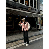 Streetwear Varsity Jacket – Light Pink