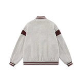 Streetwear Varsity Jacket – Gray & Red