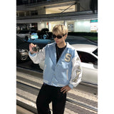 Streetwear Varsity Jacket – Blue & Black