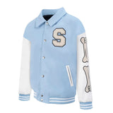 Streetwear Varsity Jacket – Blue & Black