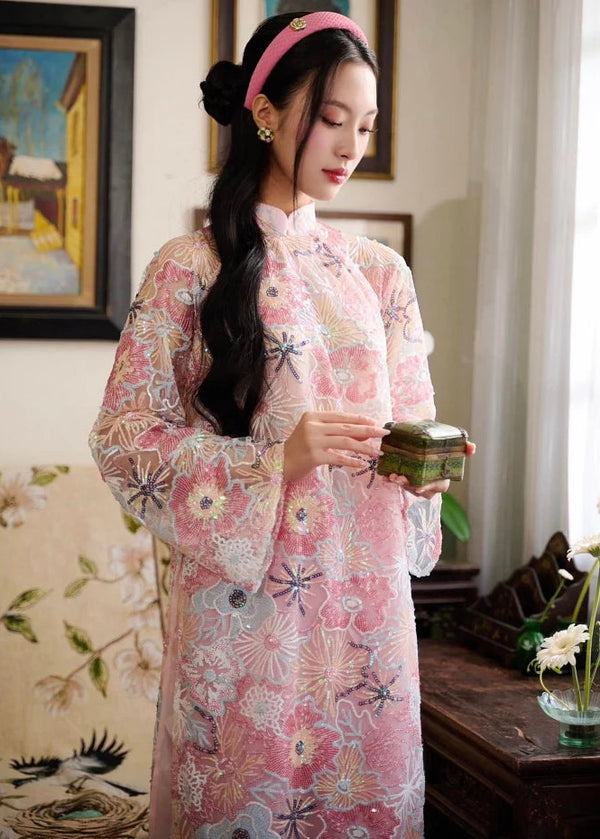 Sequined Modernized Ao Dai