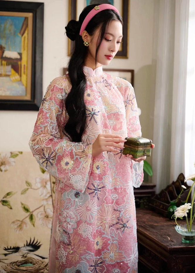 Sequined Modernized Ao Dai