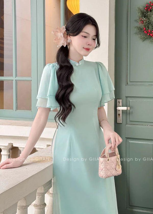 Mint Silk Modernize Ao Dai