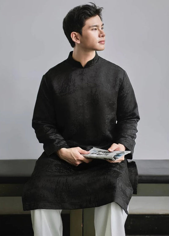 Black - White  Ao Dai For Men